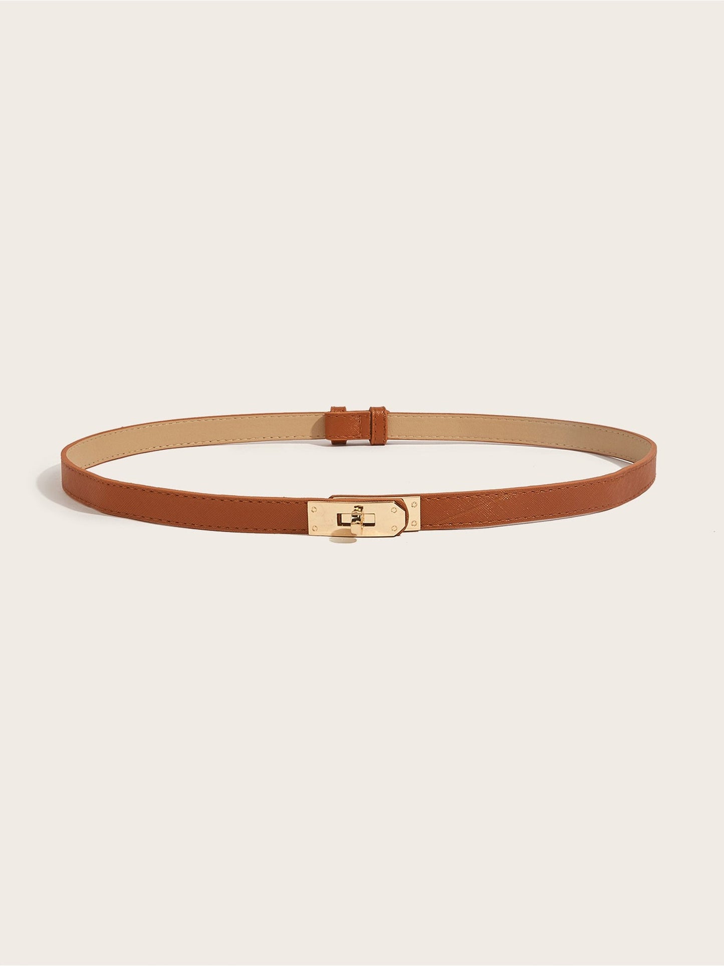 Women's Solid Color Faux Leather Slim Belt