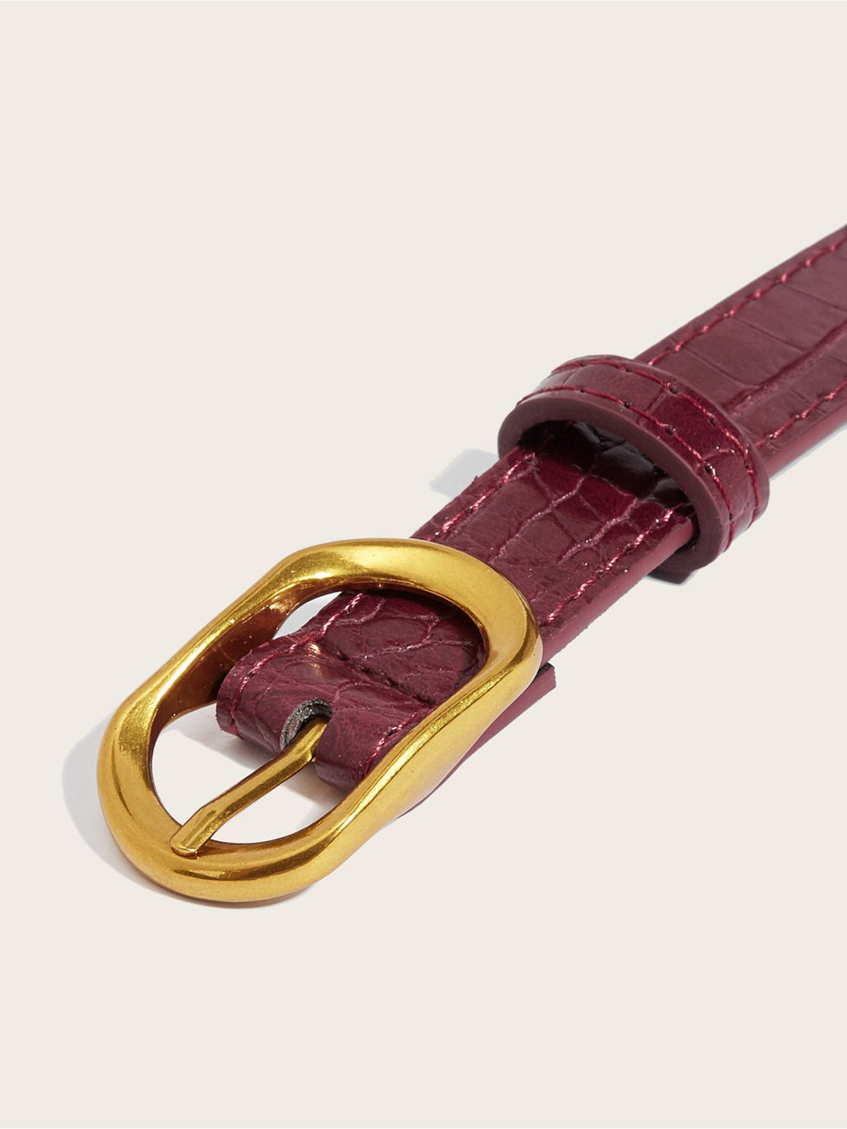 Women's Faux Leather Solid Color Buckle Belt