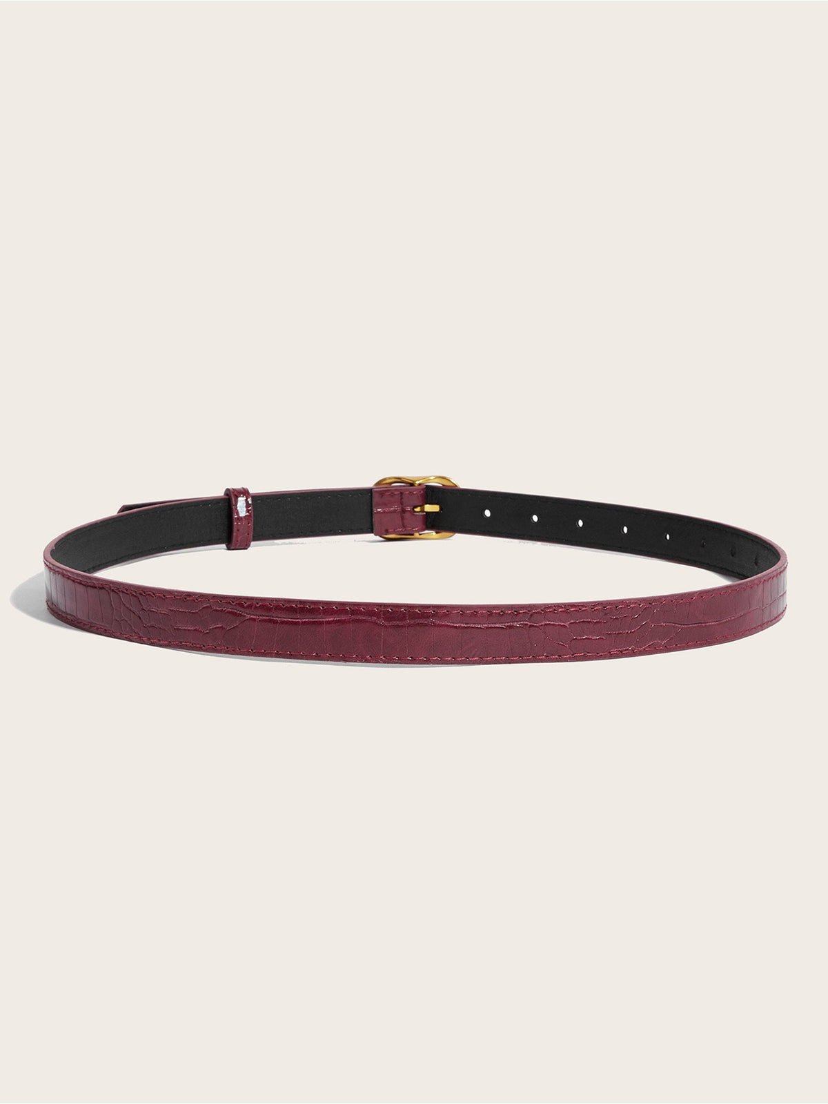 Women's Faux Leather Solid Color Buckle Belt