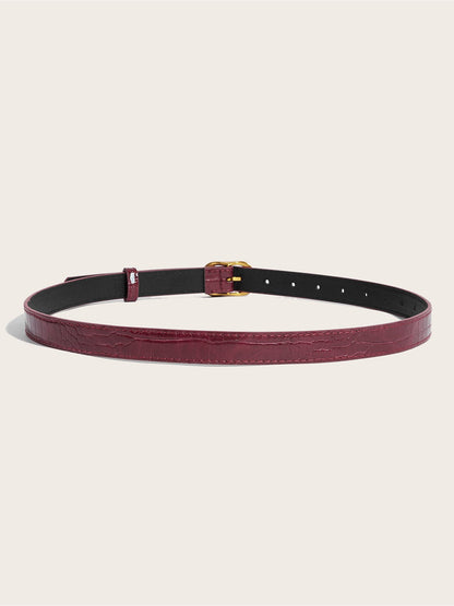 Women's Faux Leather Solid Color Buckle Belt