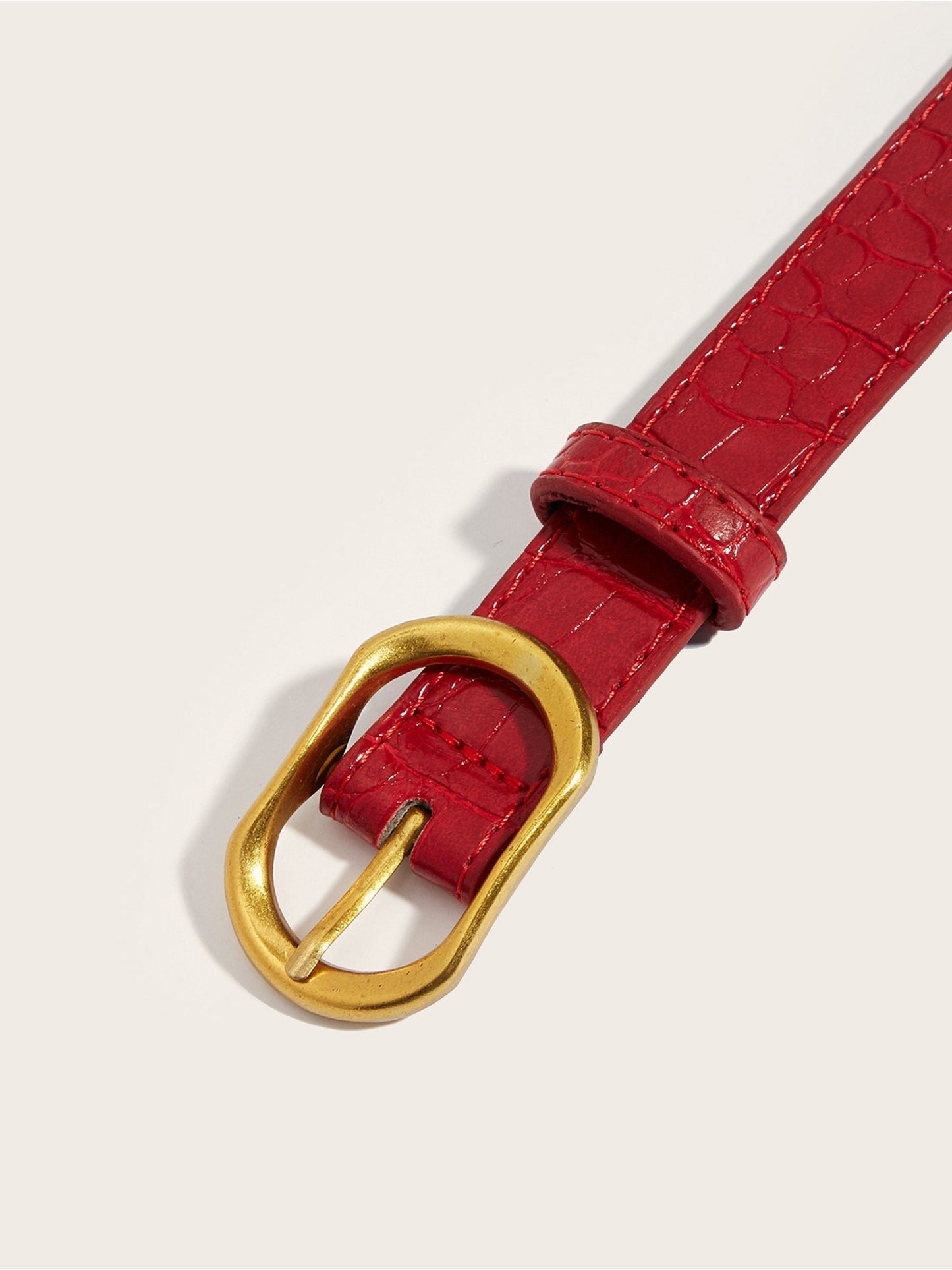 Women's Faux Leather Solid Color Buckle Belt
