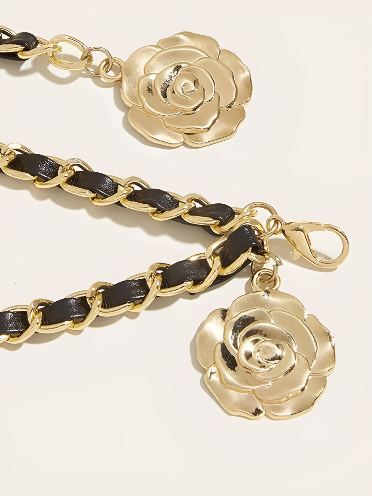 Women's Flower Shape Alloy Chain Belt