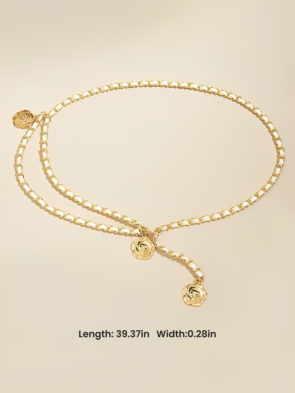 Women's Flower Shape Alloy Chain Belt