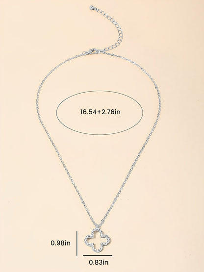 Four Leaf Clover Pendant Alloy Necklace