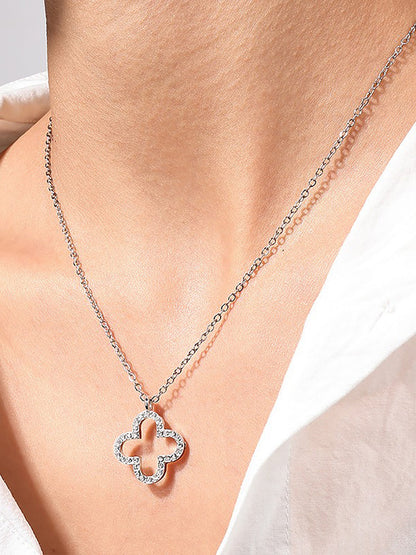 Four Leaf Clover Pendant Alloy Necklace