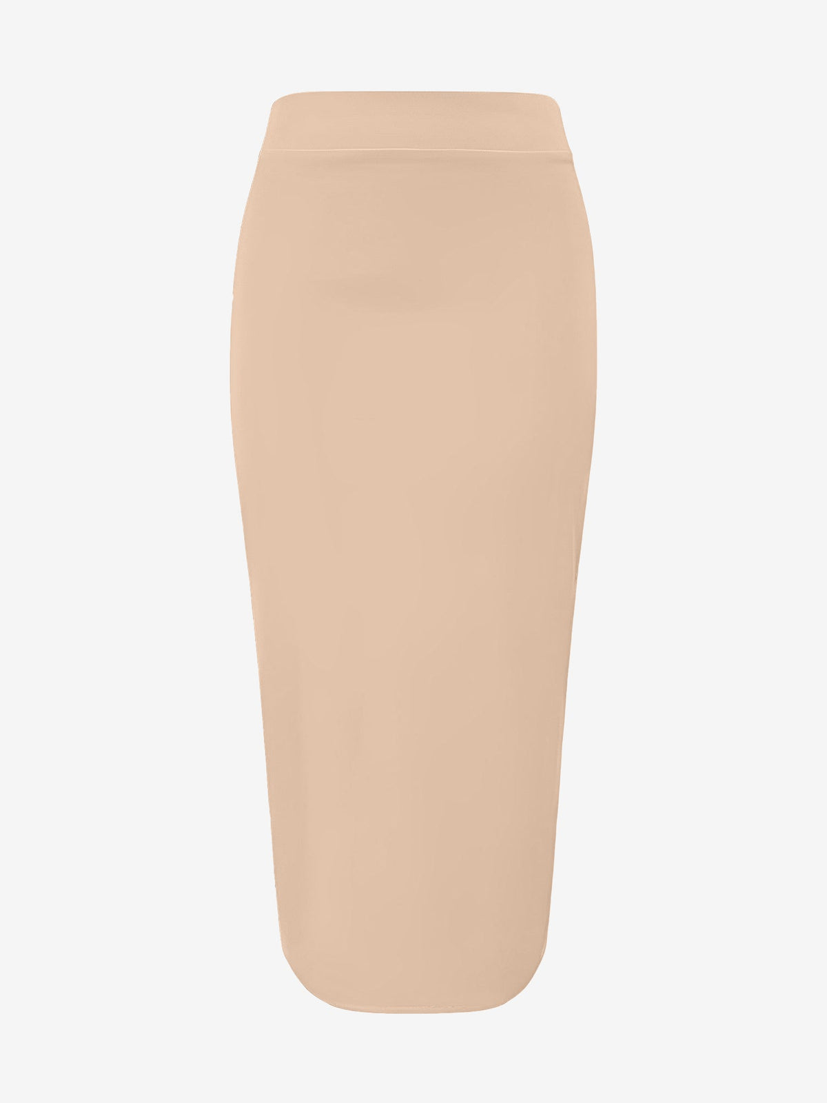 Solid Color High Waist Slit Midi Pencil Skirt