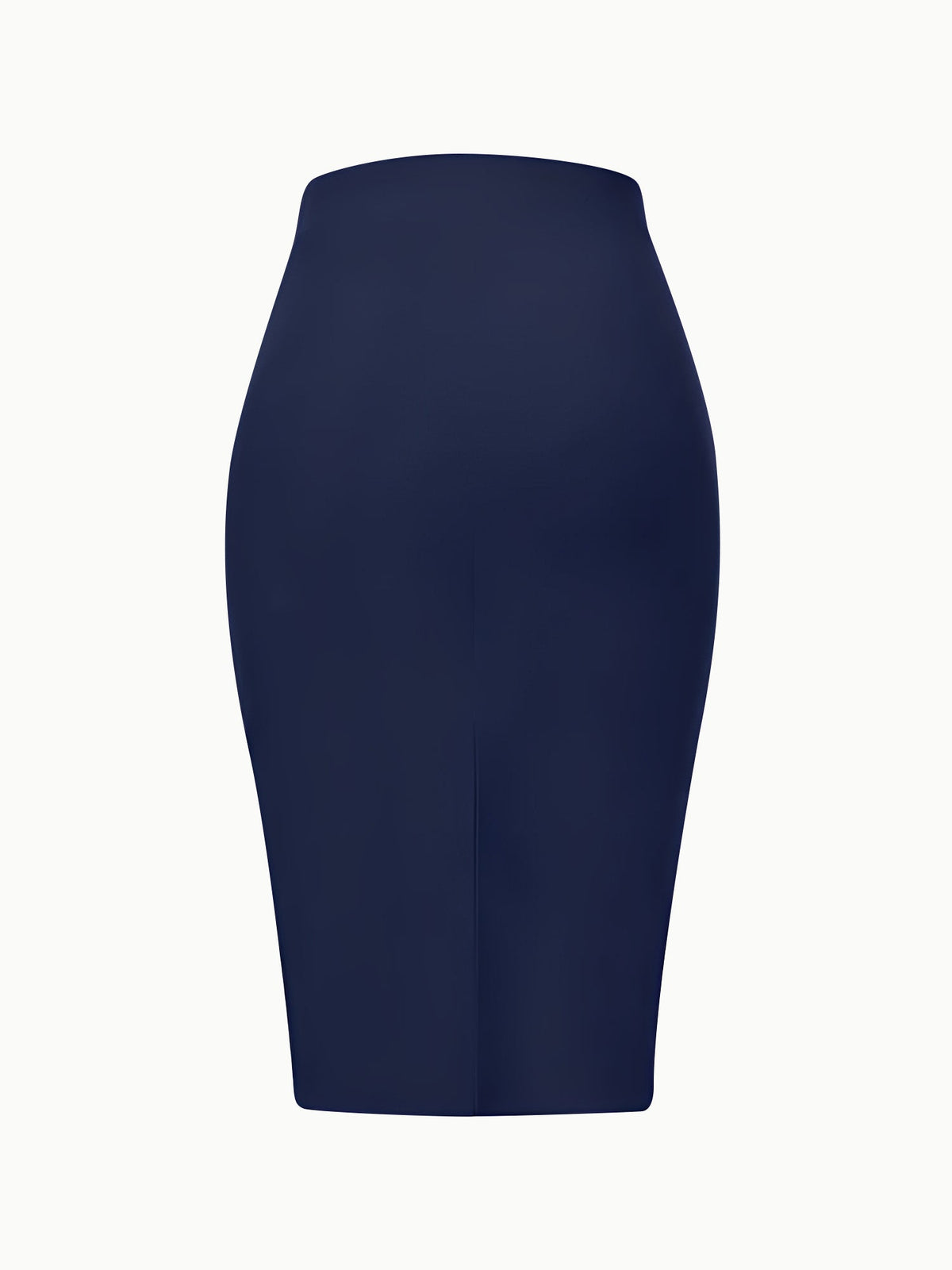 Solid Color High Waist Slit Knee Length Pencil Skirt