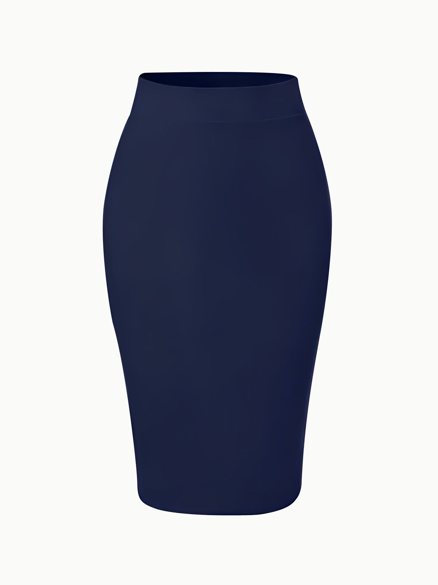 Solid Color High Waist Slit Knee Length Pencil Skirt