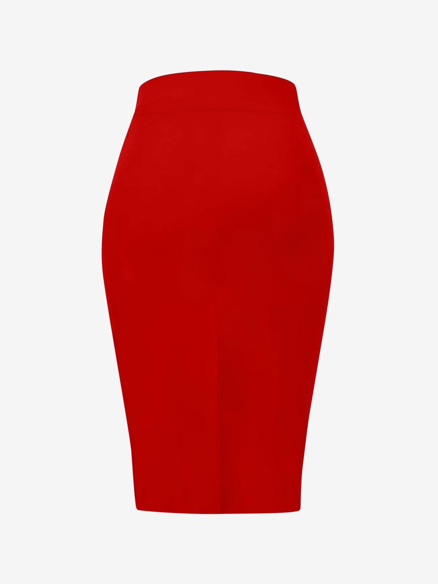 Solid Color High Waist Slit Knee Length Pencil Skirt