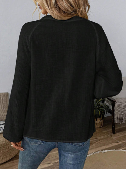 Embroidered Boho Paisley Lantern Sleeves Blouse