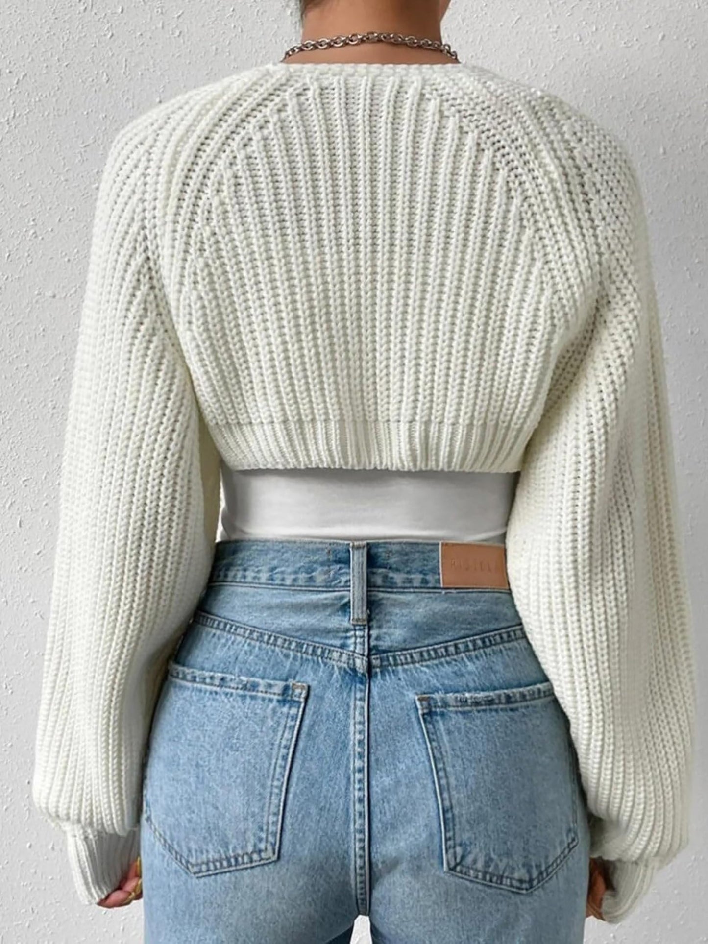 Ribbed Knit Open Front Long Sleeves Cardigan Shrugs