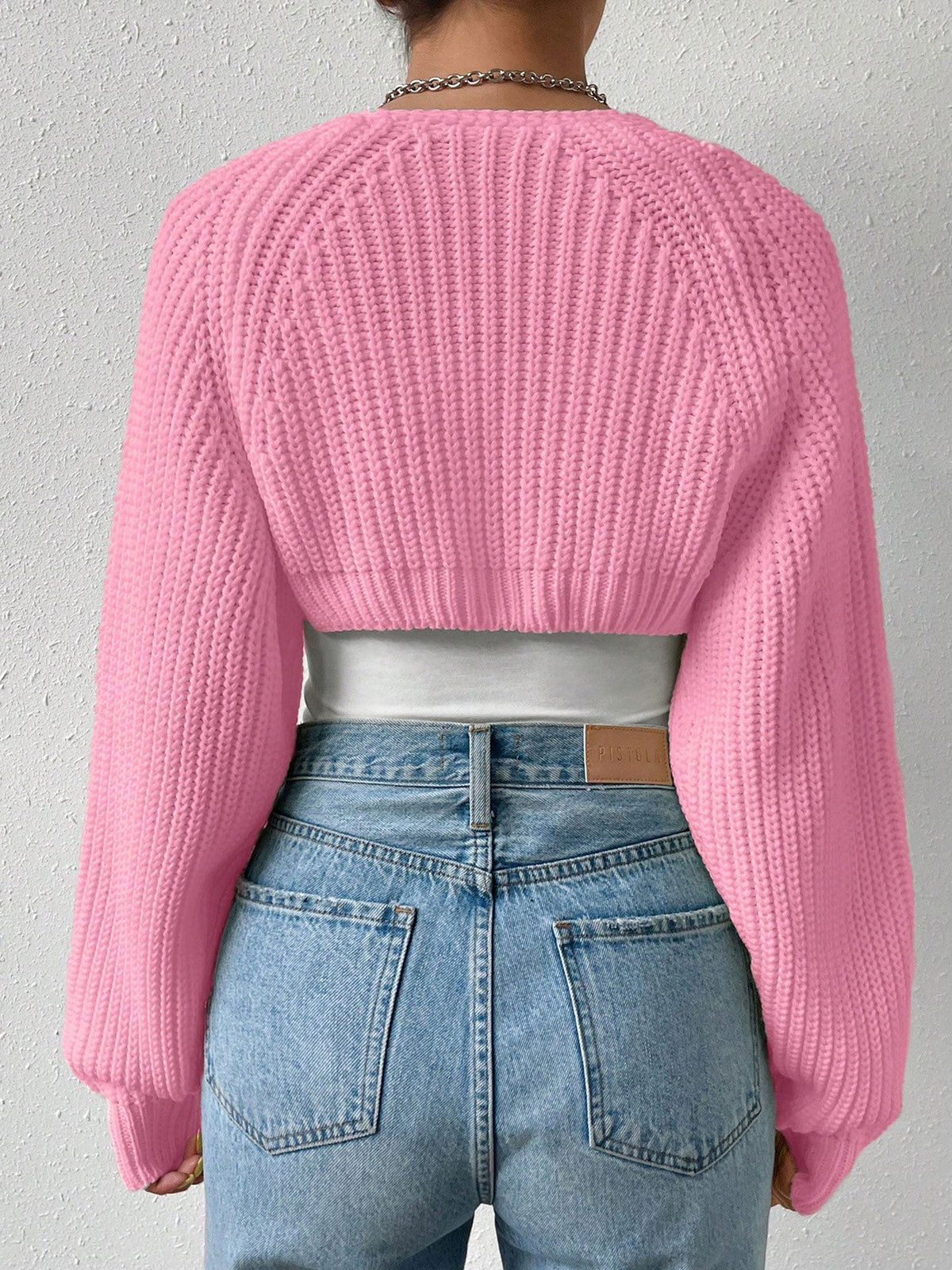 Ribbed Knit Open Front Long Sleeves Cardigan Shrugs