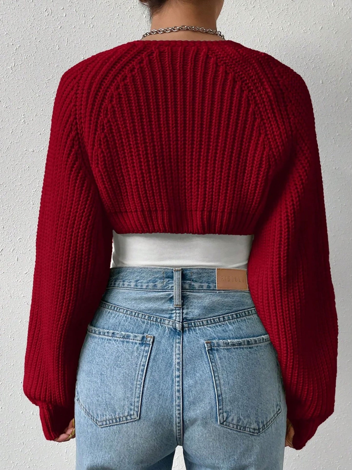 Ribbed Knit Open Front Long Sleeves Cardigan Shrugs
