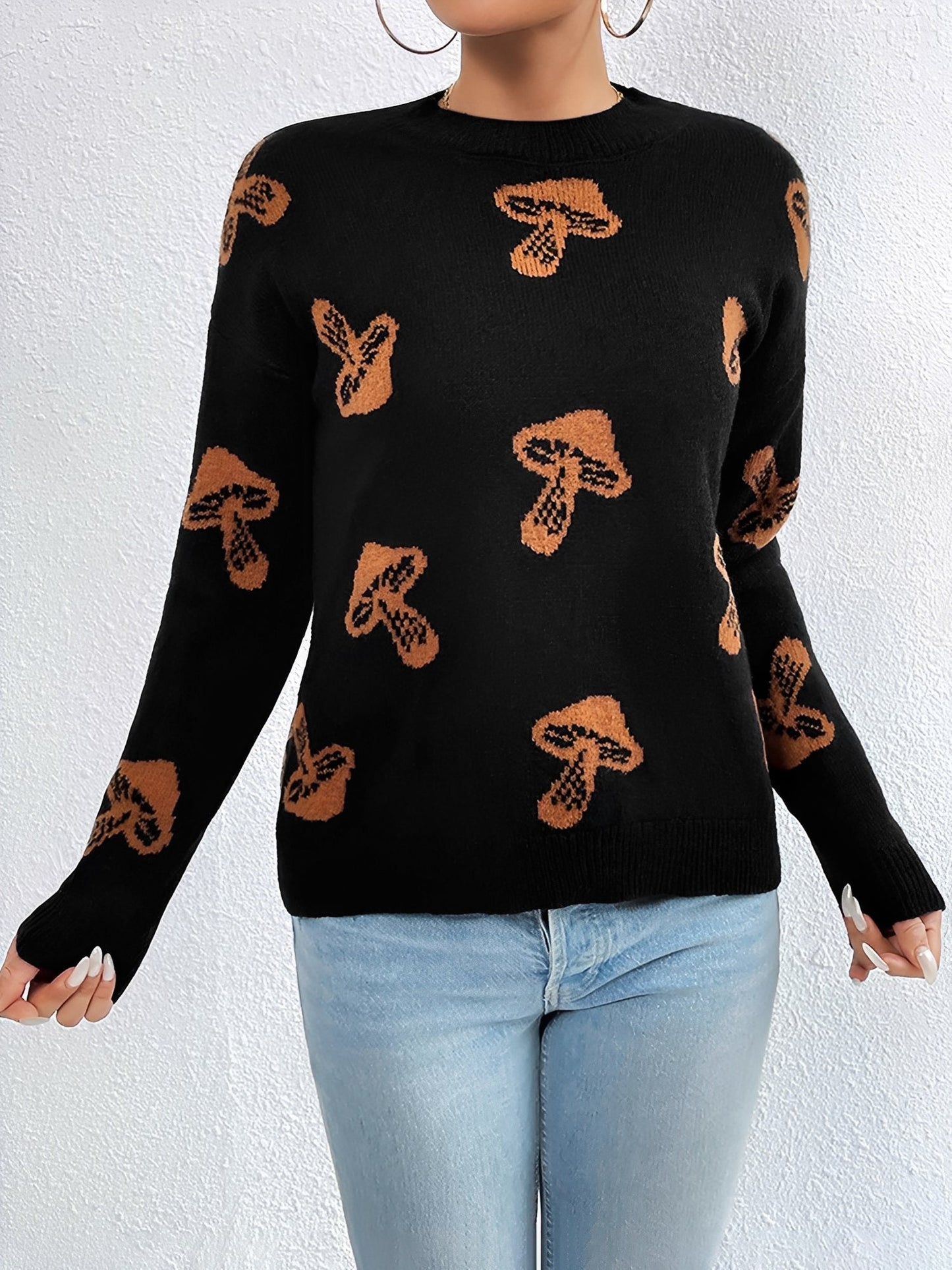 Crew Neck Pullover Long Sleeves Halloween Sweater