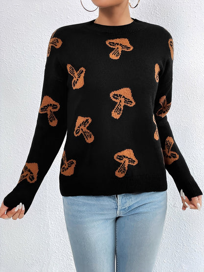 Crew Neck Pullover Long Sleeves Halloween Sweater