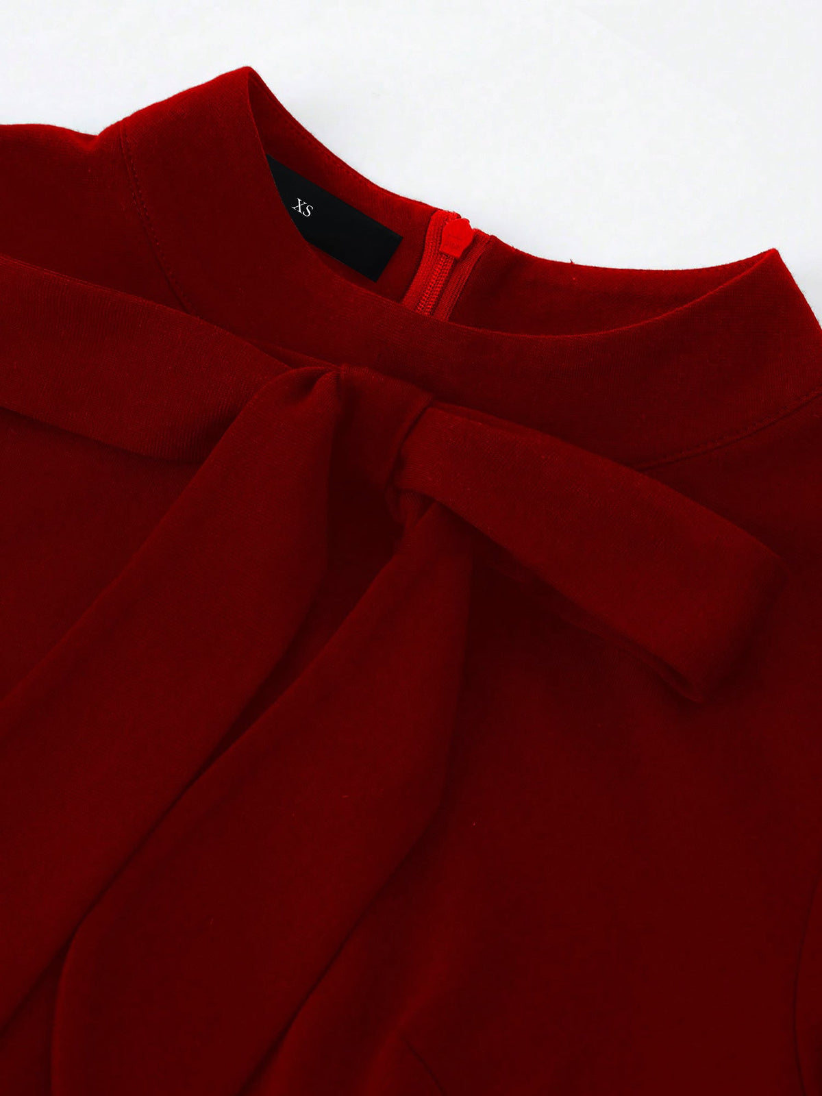 Bow Button Decor 3/4 Sleeves Work Midi Sheath Dress