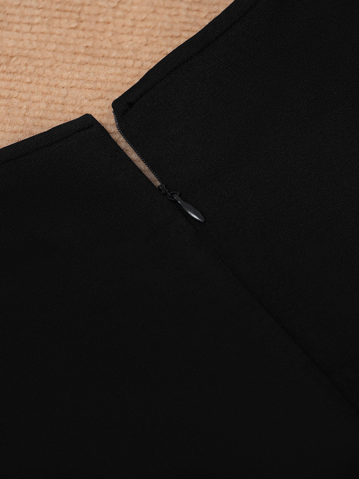 Notch Neck 3/4 Sleeves Belted Work Midi Sheath Dress