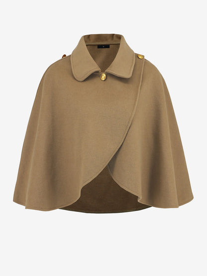 Solid Color Cropped Cape Cloak Jacket