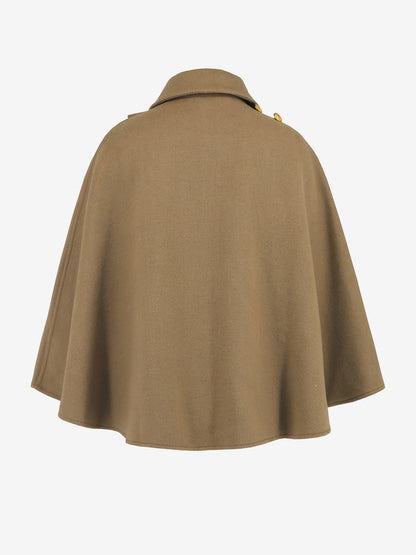 Solid Color Cropped Cape Cloak Jacket