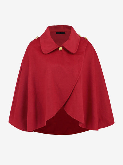 Solid Color Cropped Cape Cloak Jacket