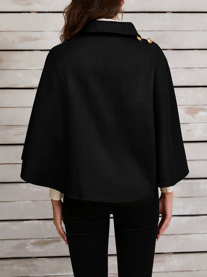 Solid Color Cropped Cape Cloak Jacket