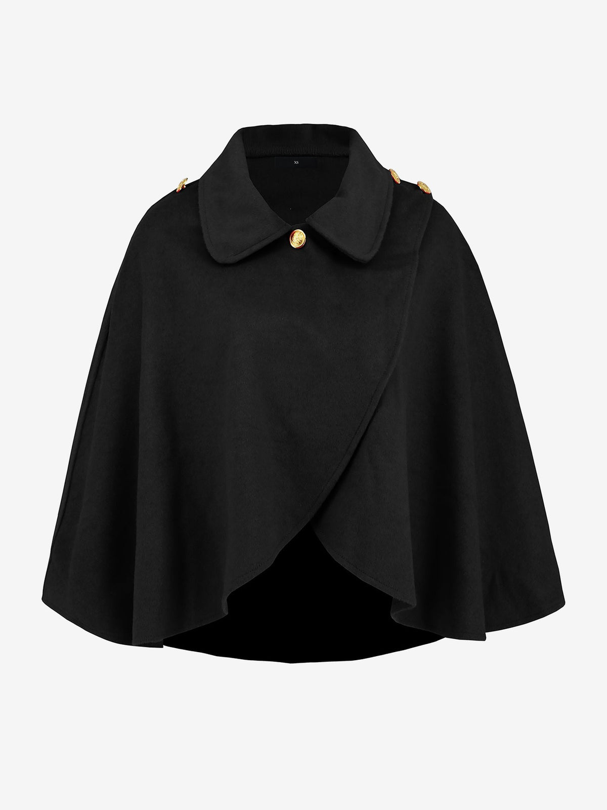 Solid Color Cropped Cape Cloak Jacket