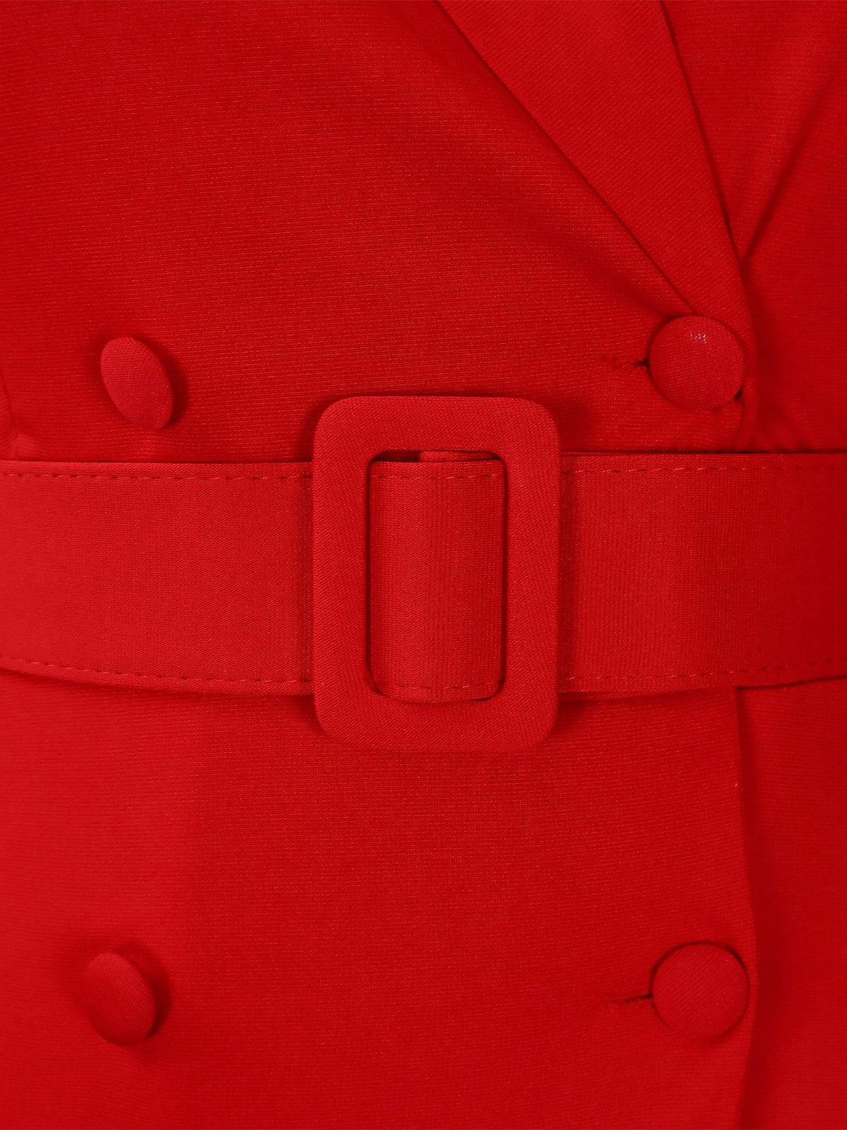 Notched Lapel Double-breasted Belted Midi Dress