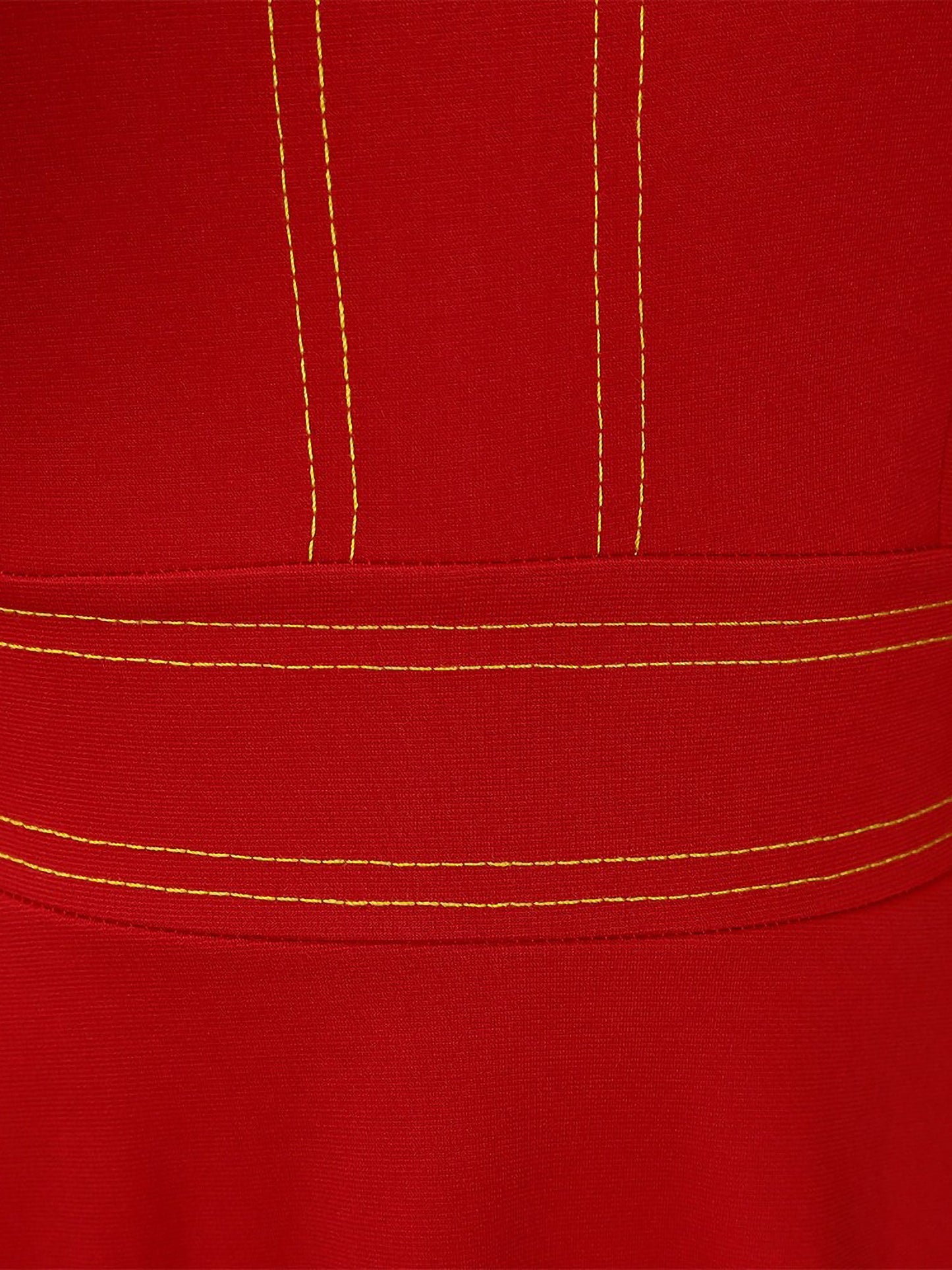 Round Neck 3/4 Sleeves A-Line Midi Work Dress