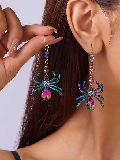 Halloween Colorful Spider Dangle Earrings