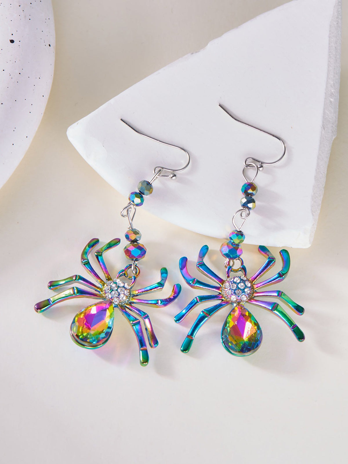 Halloween Colorful Spider Dangle Earrings