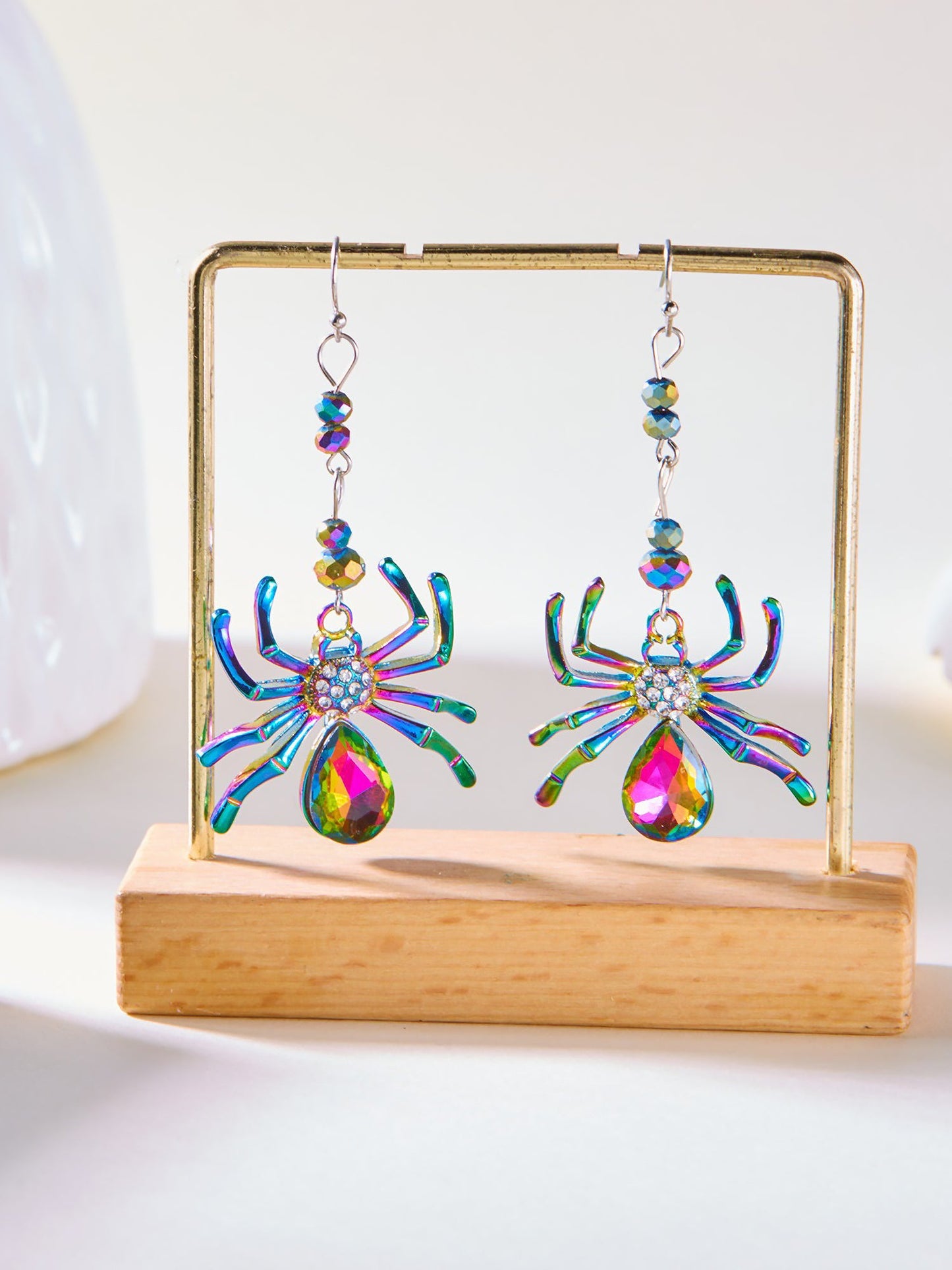 Halloween Colorful Spider Dangle Earrings