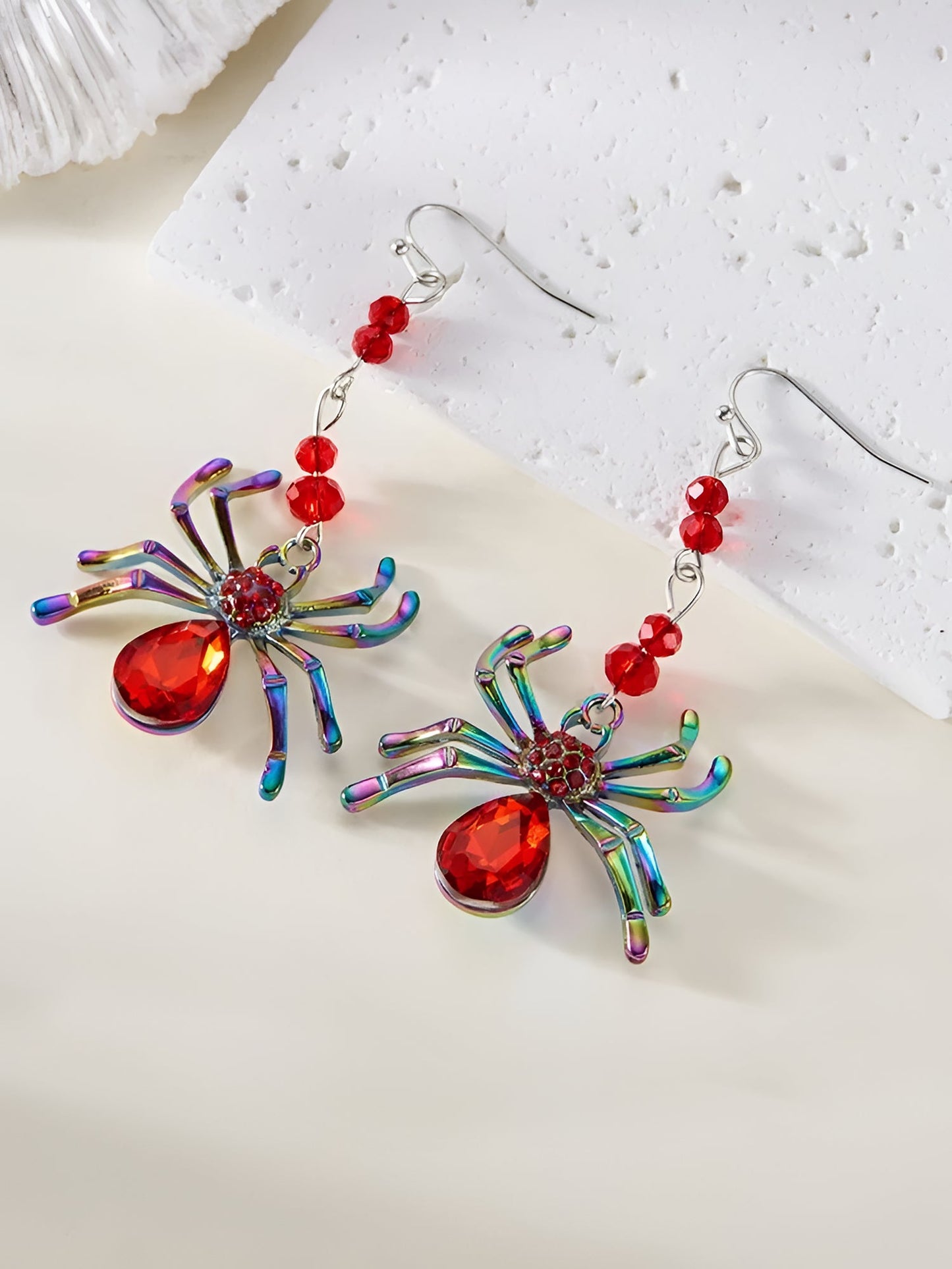 Halloween Colorful Spider Dangle Earrings