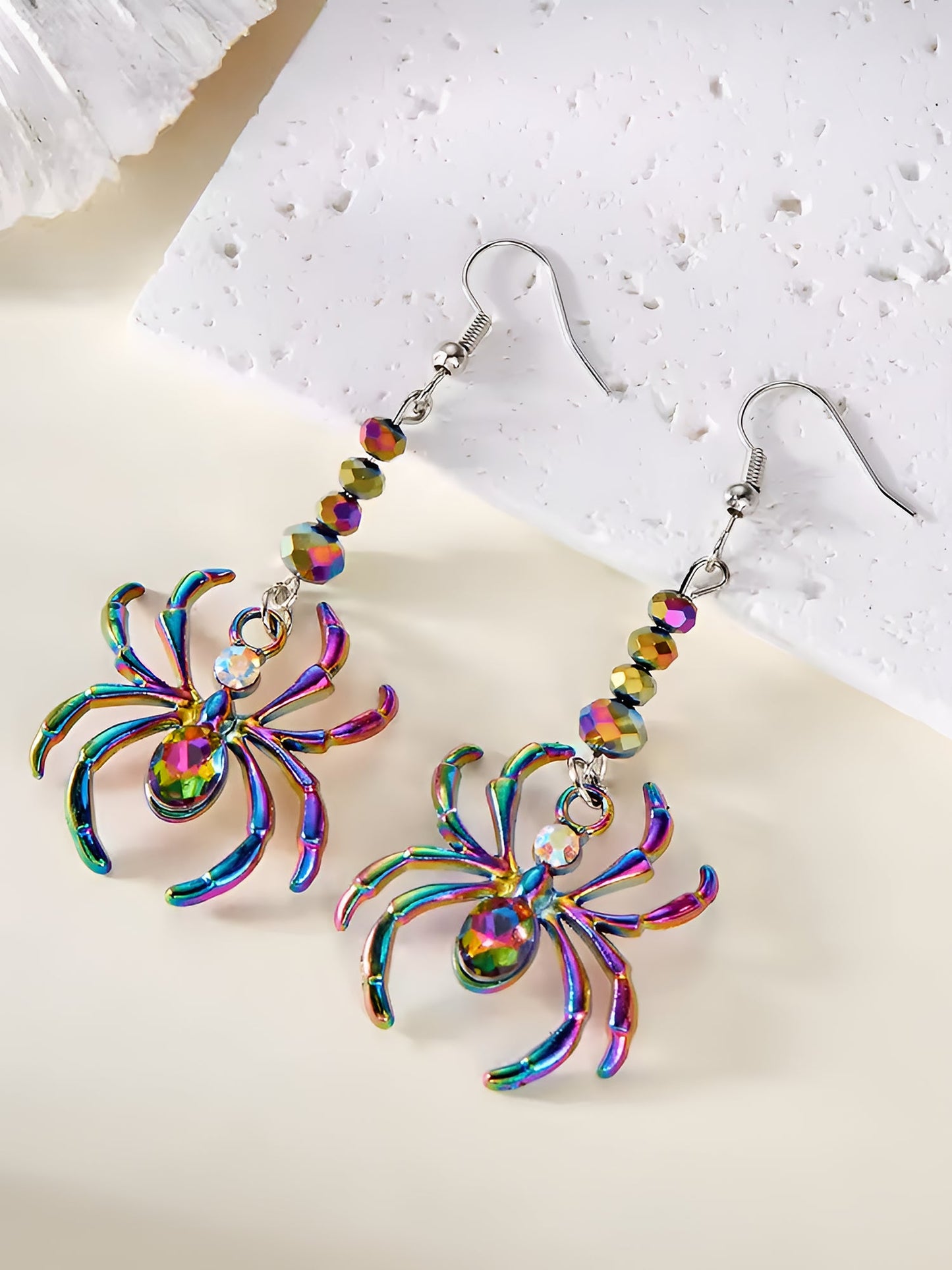 Halloween Colorful Spider Dangle Earrings