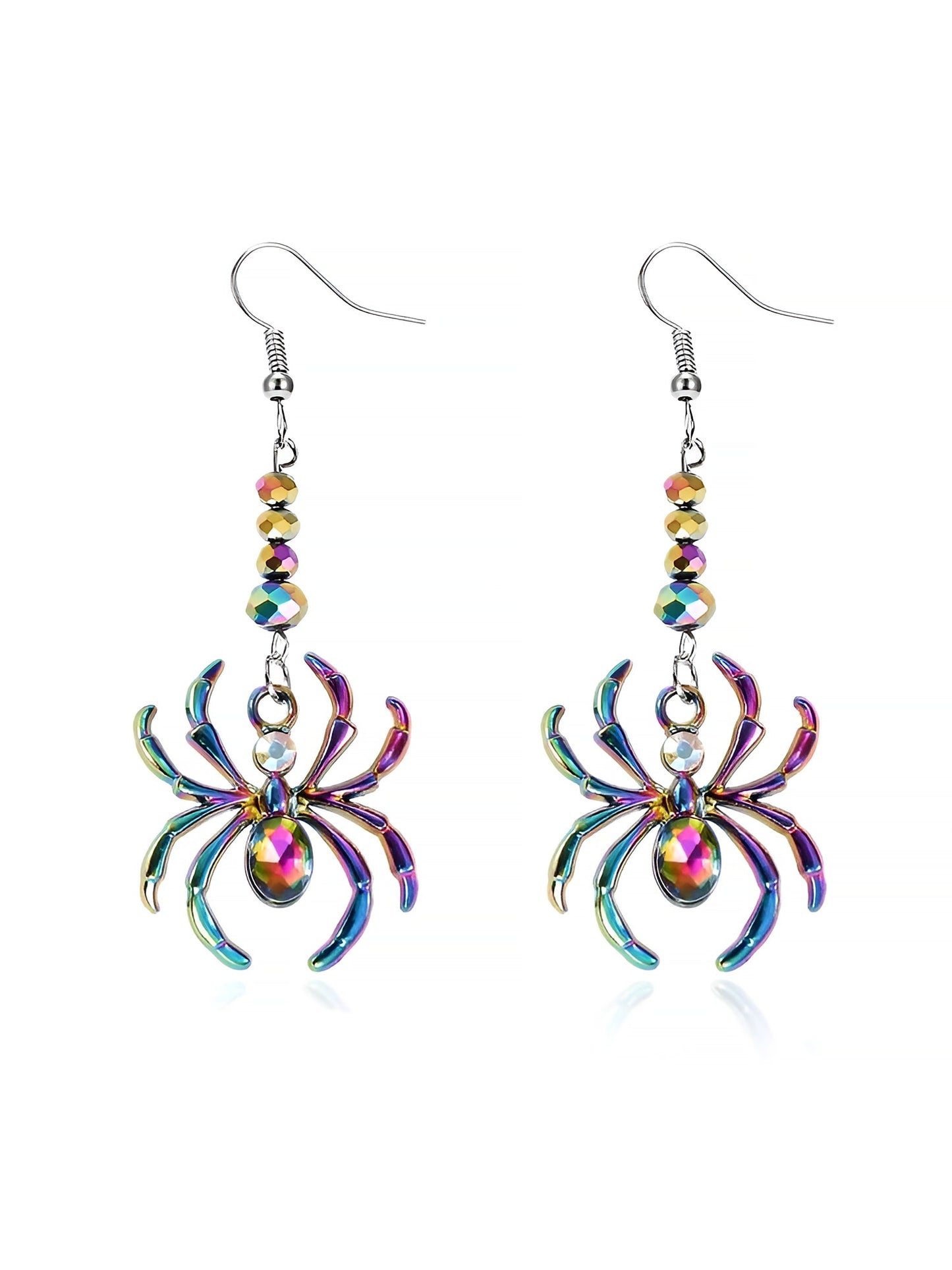 Halloween Colorful Spider Dangle Earrings