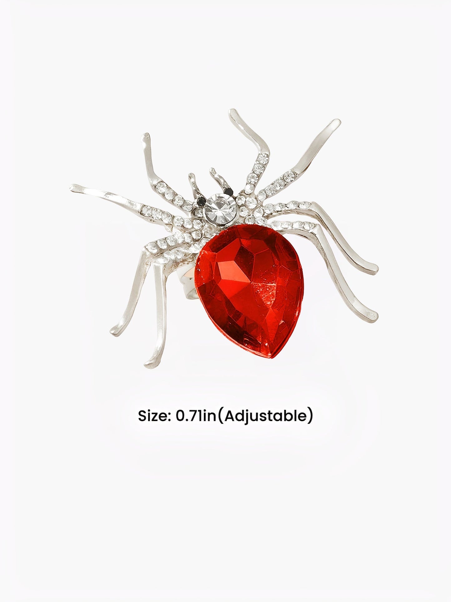 Halloween Spider Diamond Adjustable Ring