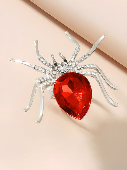 Halloween Spider Diamond Adjustable Ring