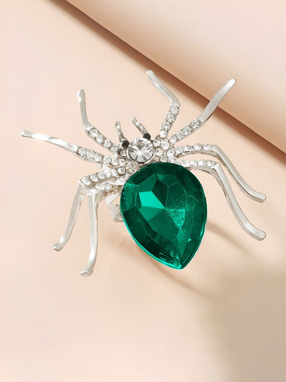 Halloween Spider Diamond Adjustable Ring