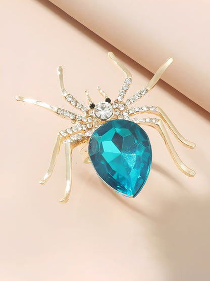 Halloween Spider Diamond Adjustable Ring