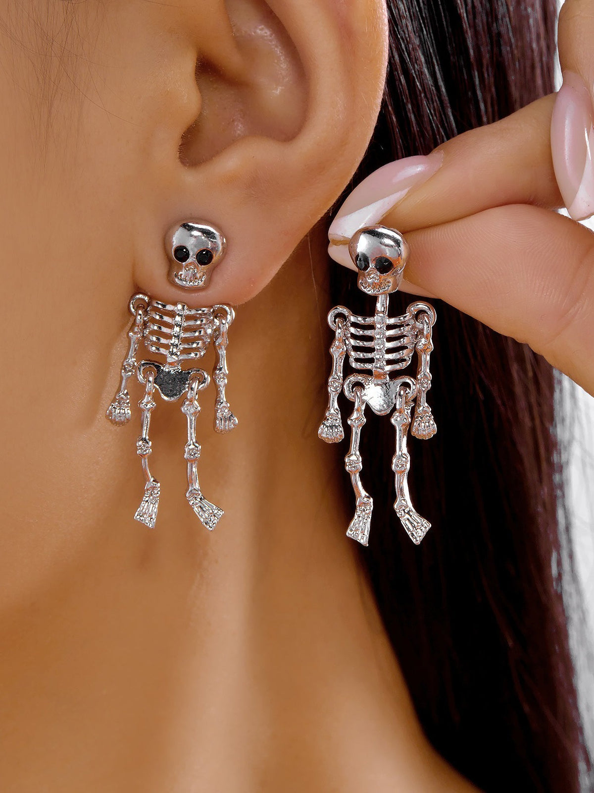 Gothic Halloween Skull Skeleton Stud Earrings