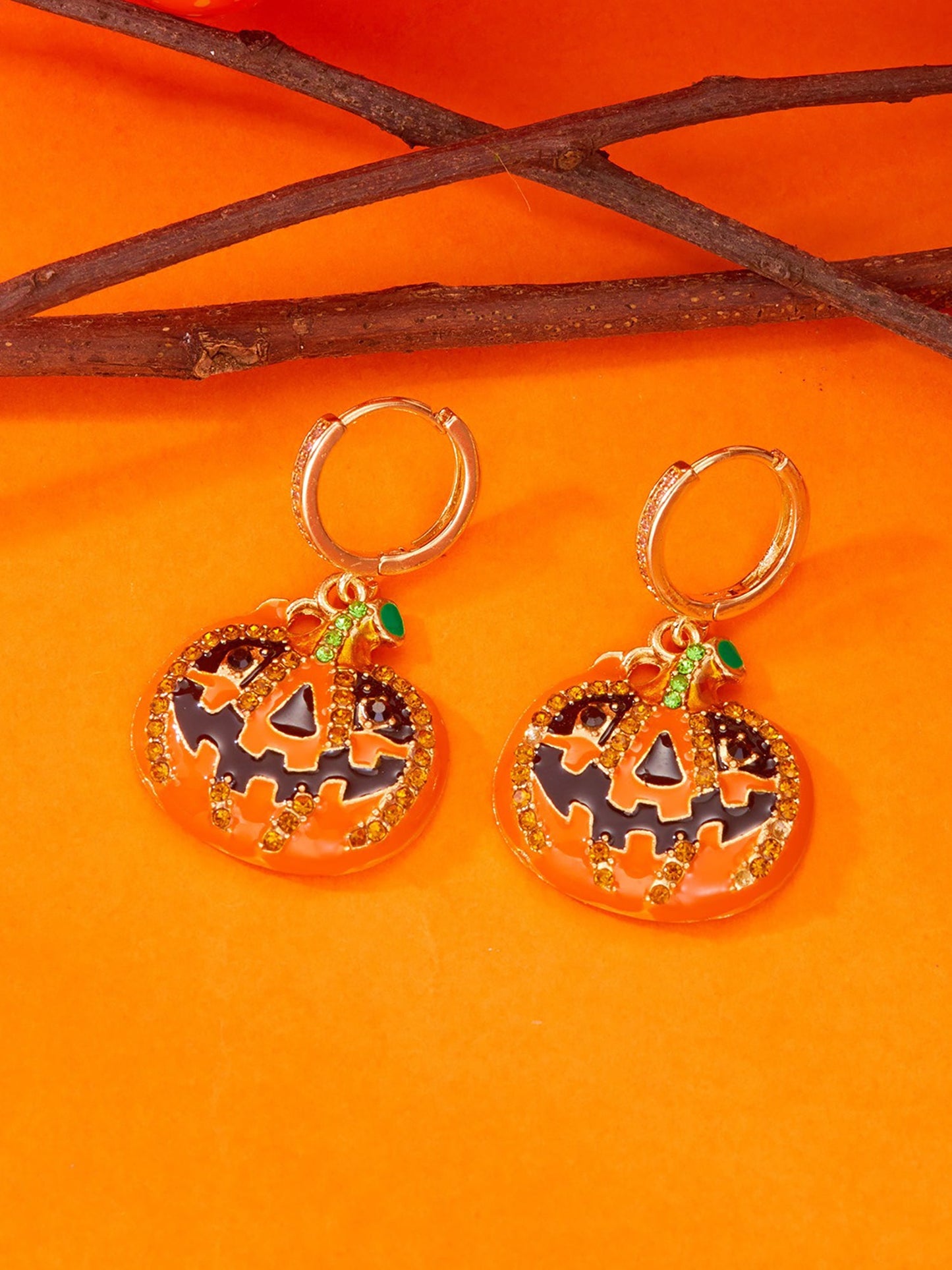 Halloween Style Faux Diamond Huggie Earrings