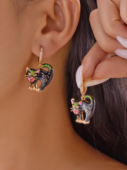 Halloween Style Faux Diamond Huggie Earrings