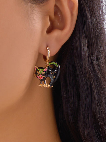 Halloween Style Faux Diamond Huggie Earrings