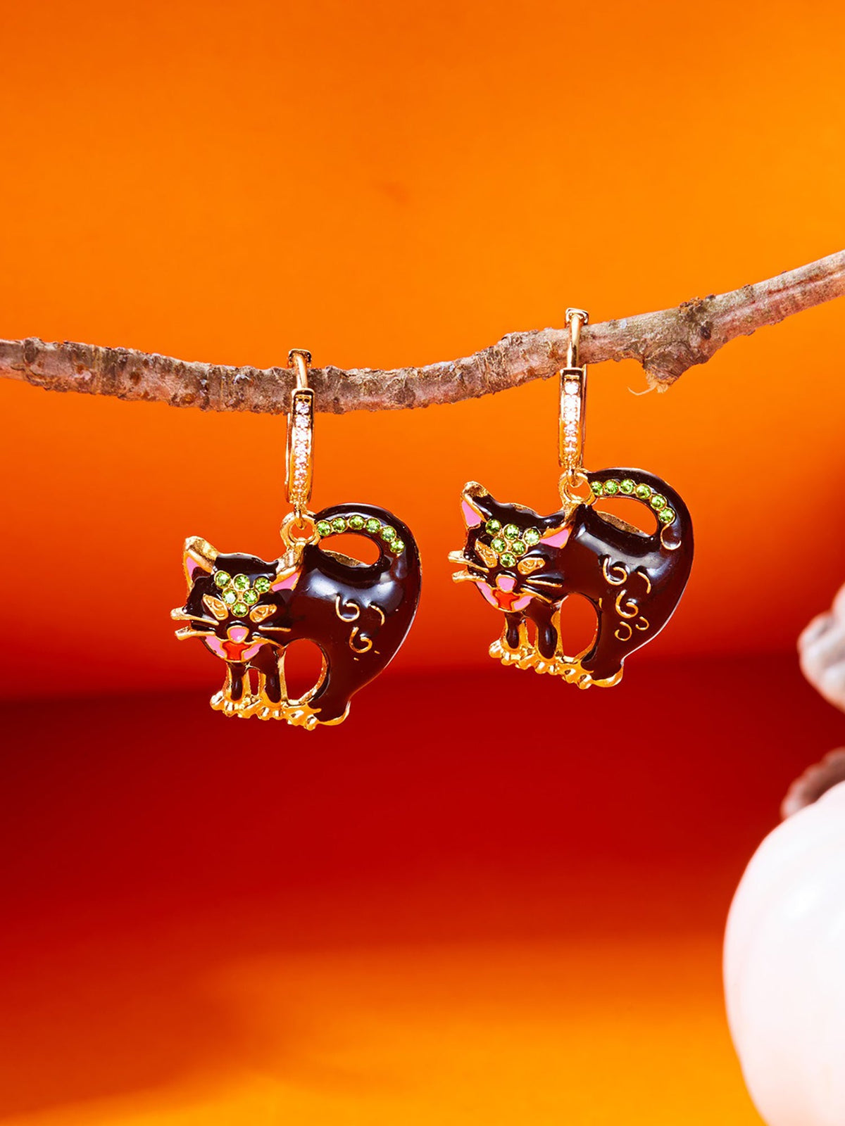Halloween Style Faux Diamond Huggie Earrings