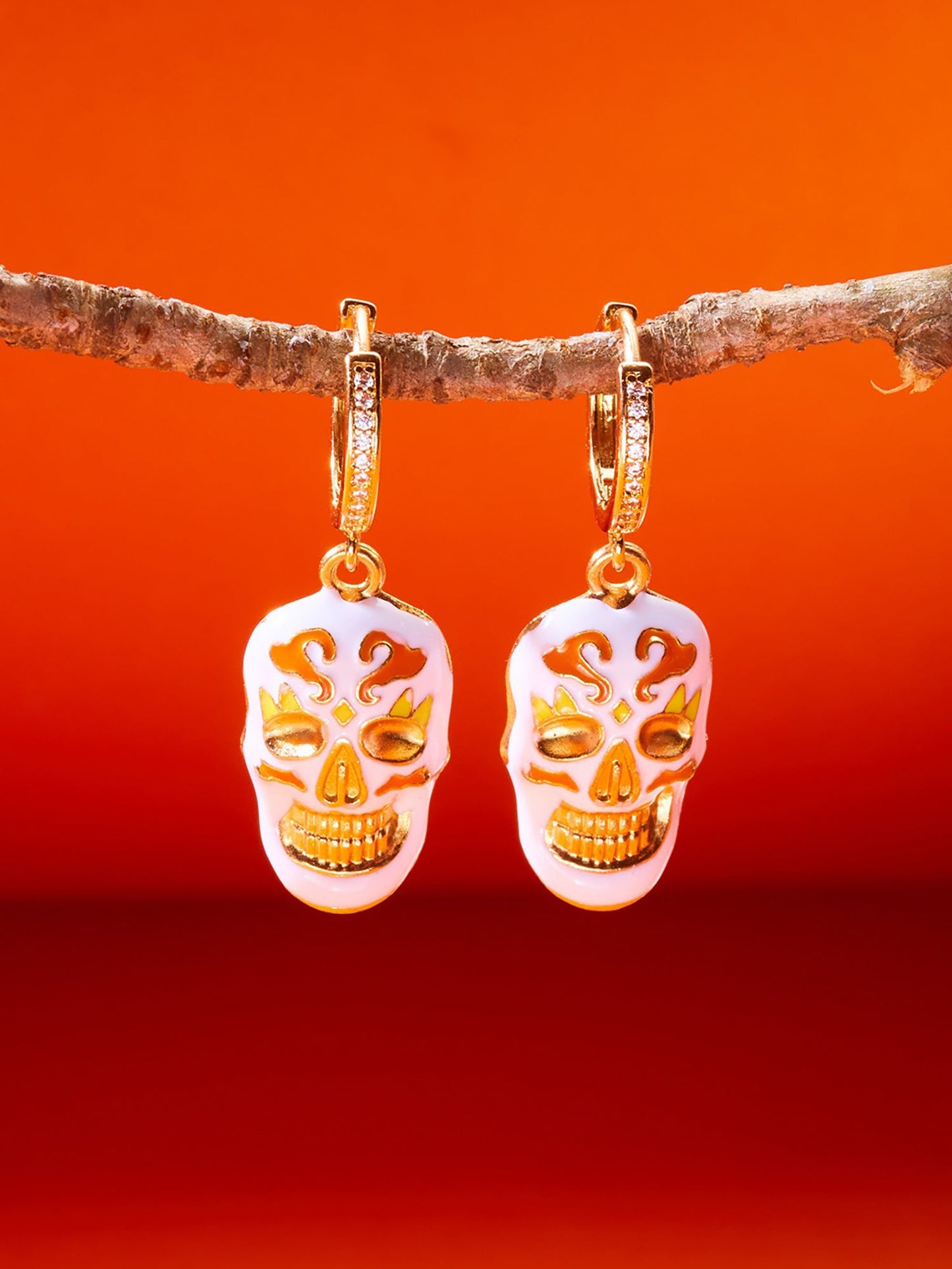 Halloween Style Faux Diamond Huggie Earrings