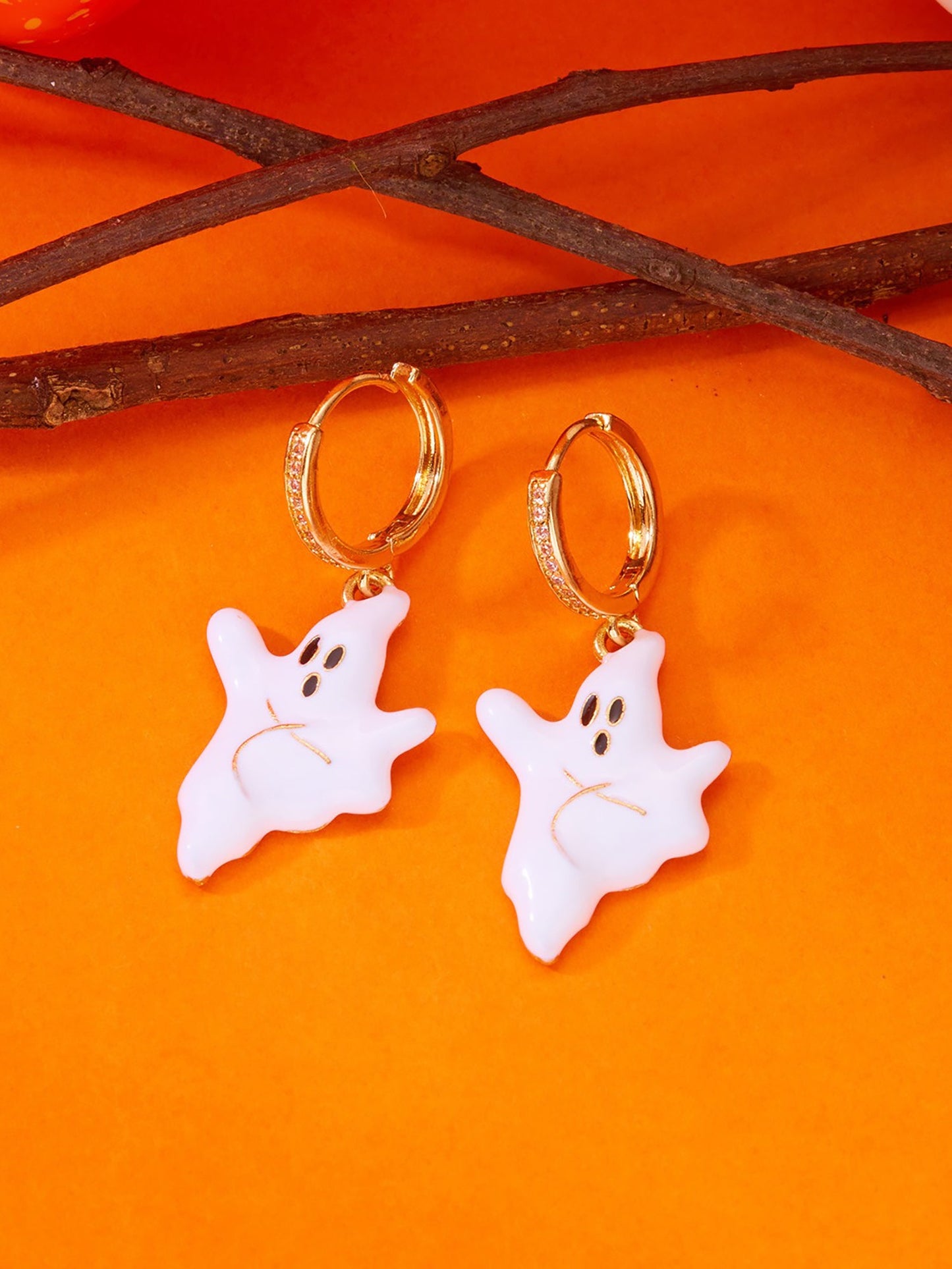 Halloween Style Faux Diamond Huggie Earrings