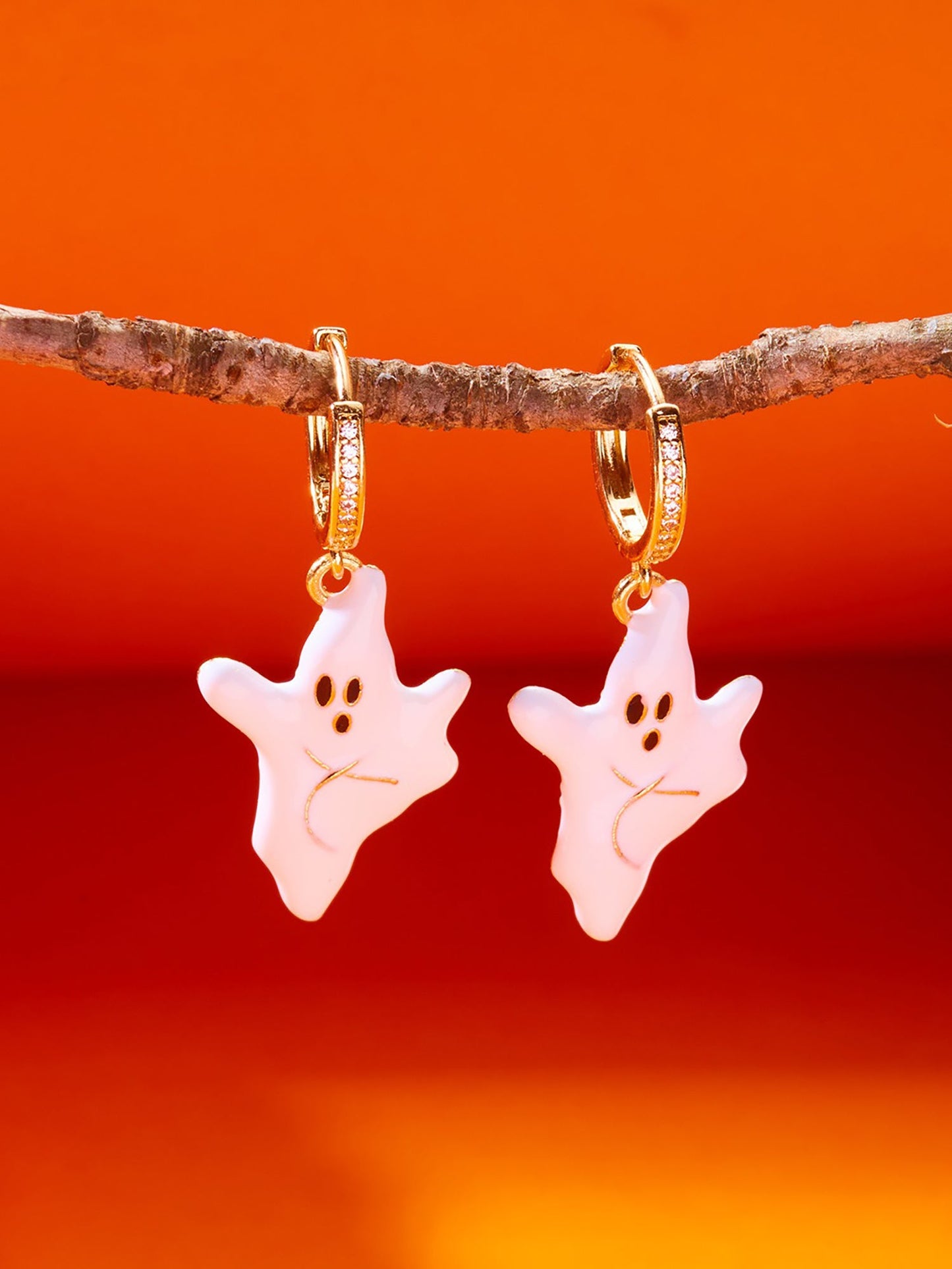 Halloween Style Faux Diamond Huggie Earrings