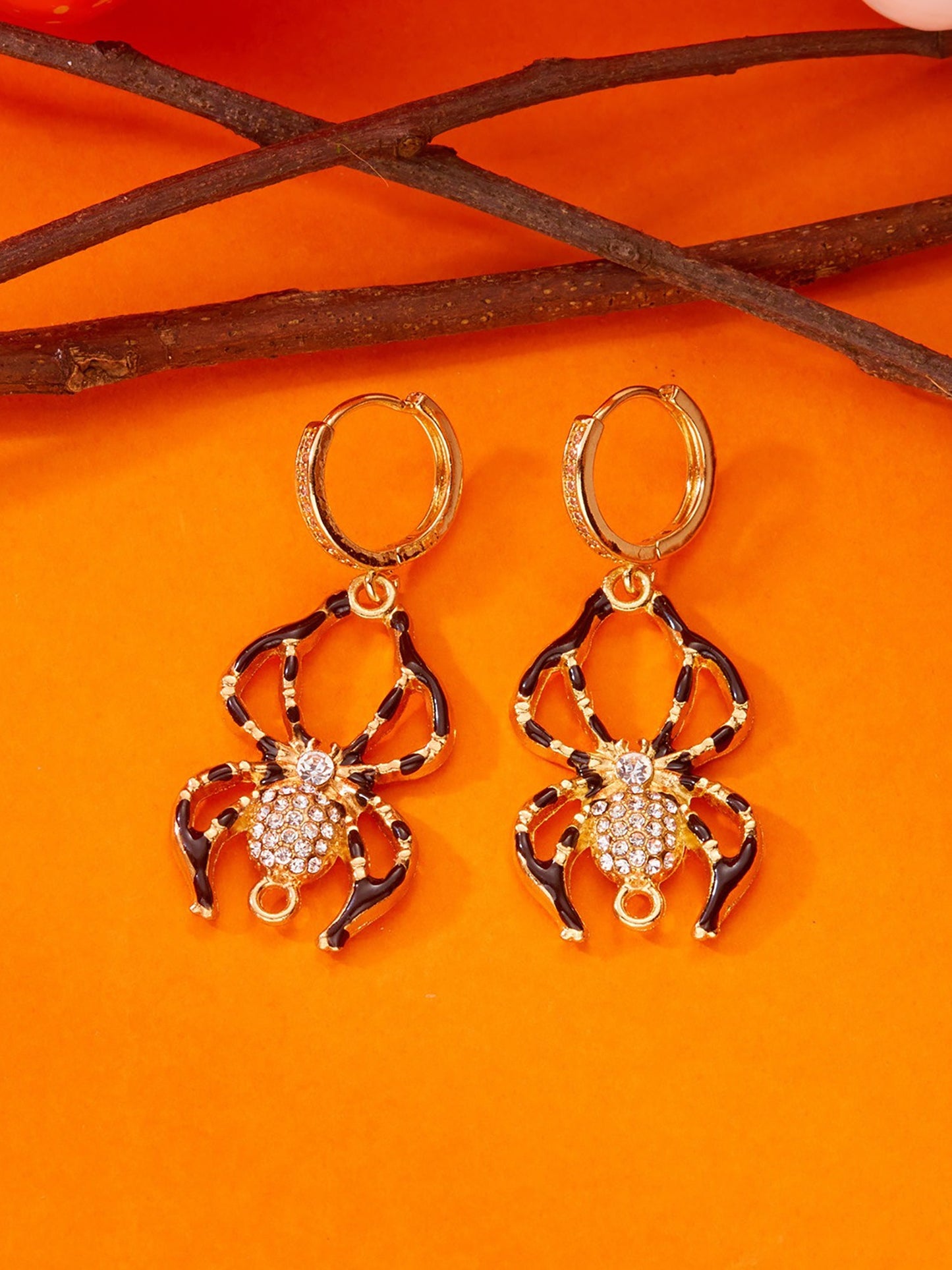 Halloween Style Faux Diamond Huggie Earrings