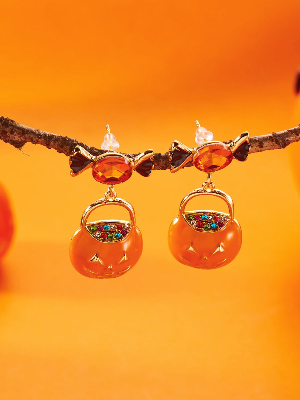 Halloween Style Pumpkin Candy Earrings