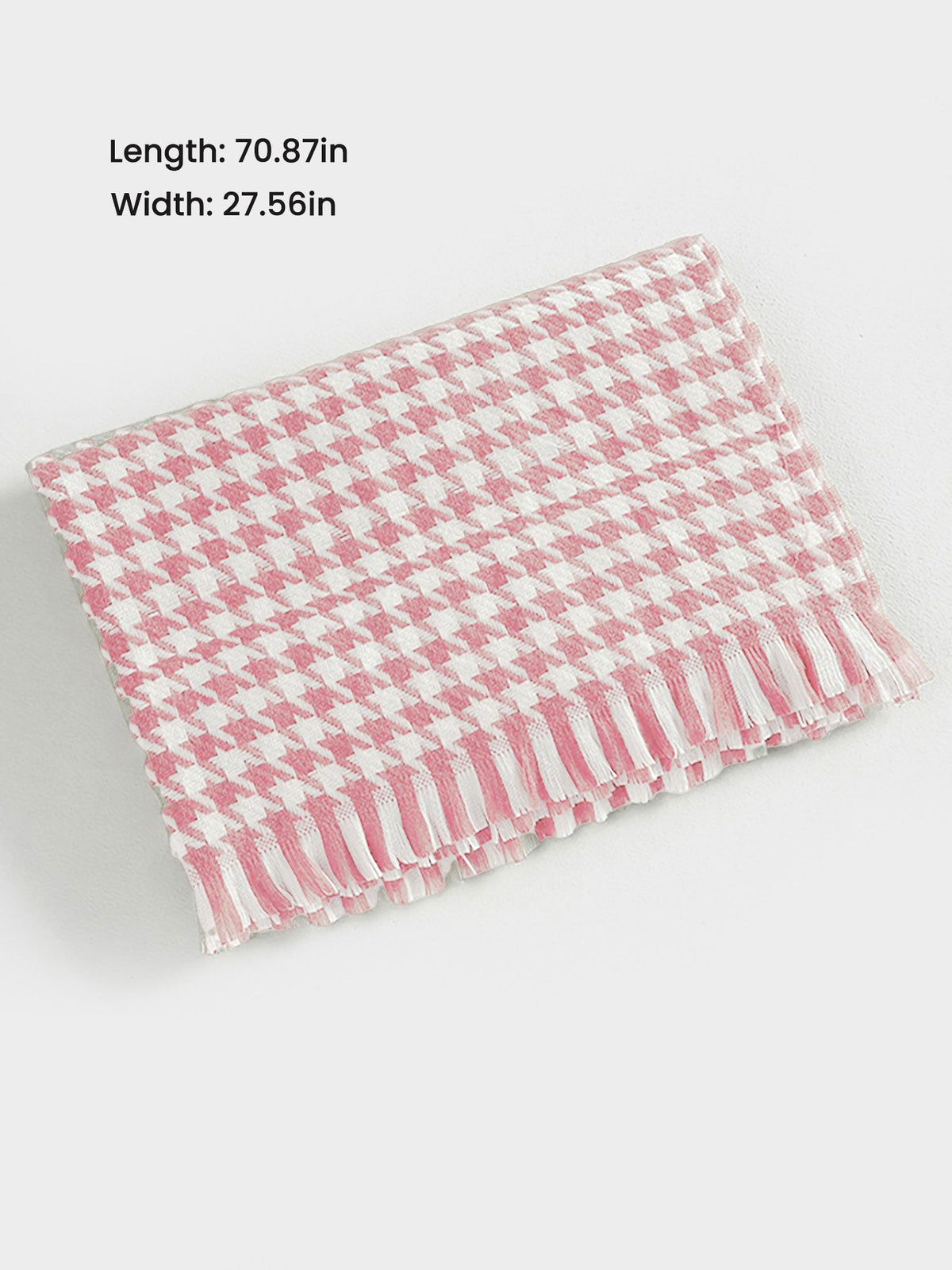 Fall Winter Houndstooth Tasseled Scarf