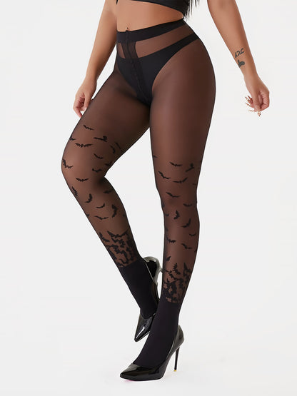 Halloween Style Bat Pattern Pantyhose